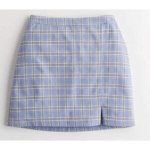 NEW Hollister Ultra High Rise Stretch Plaid Mini Pencil Skirt